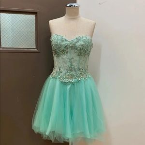 New Mint Strapless Cocktail Dress Small